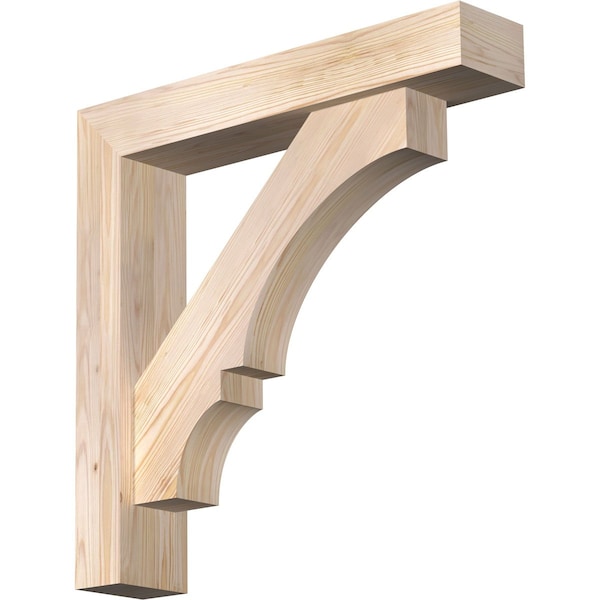 Ekena Millwork Balboa Block Smooth Bracket w/ Offset Brace, Douglas Fir, 5 1/2"W x 28"D x 28"H BKT0604X28X28BOA05SDF - main